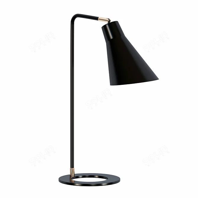 Sleek Modern Gary Table Lamp 3D model image 2