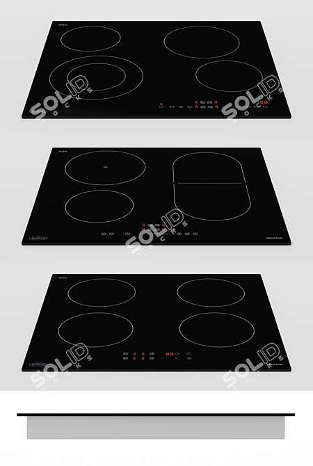 Sleek Belling Electric Hobs 3D model image 2