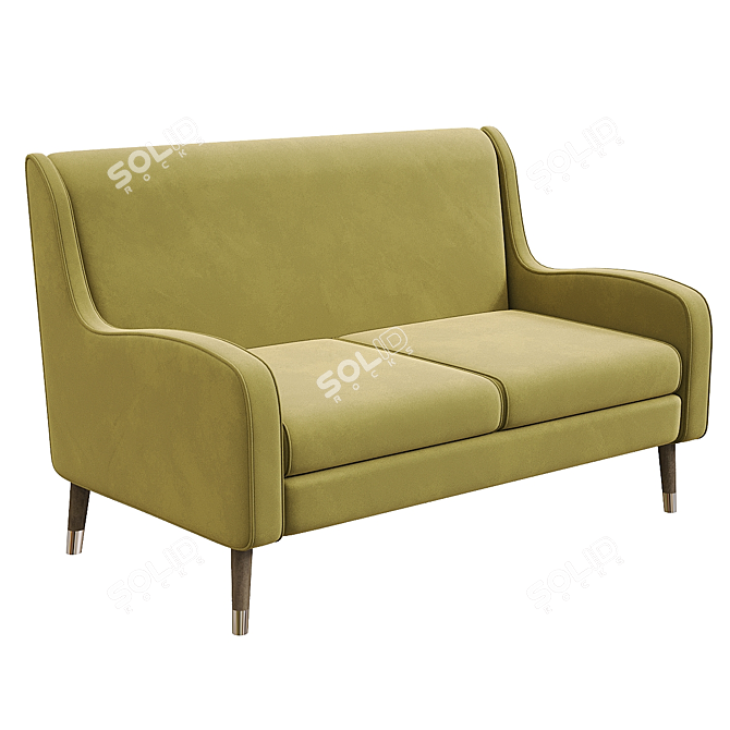 Classic Mustard Sofa: Timeless Elegance 3D model image 1