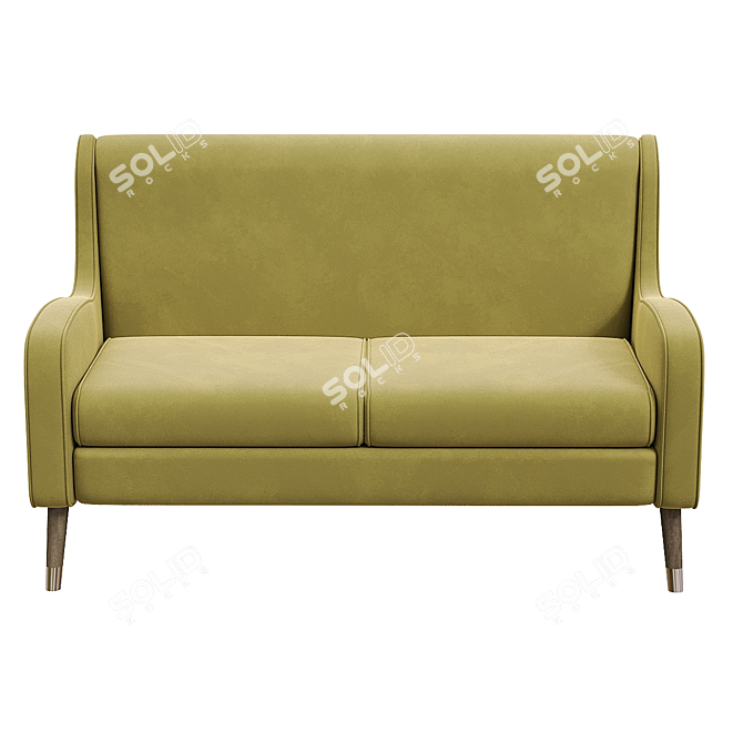 Classic Mustard Sofa: Timeless Elegance 3D model image 2