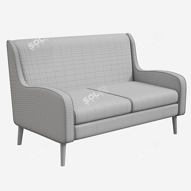 Classic Mustard Sofa: Timeless Elegance 3D model image 4