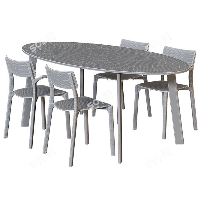 Modern Scandinavian GIDEÅ Table & JANINGE Chairs 3D model image 4