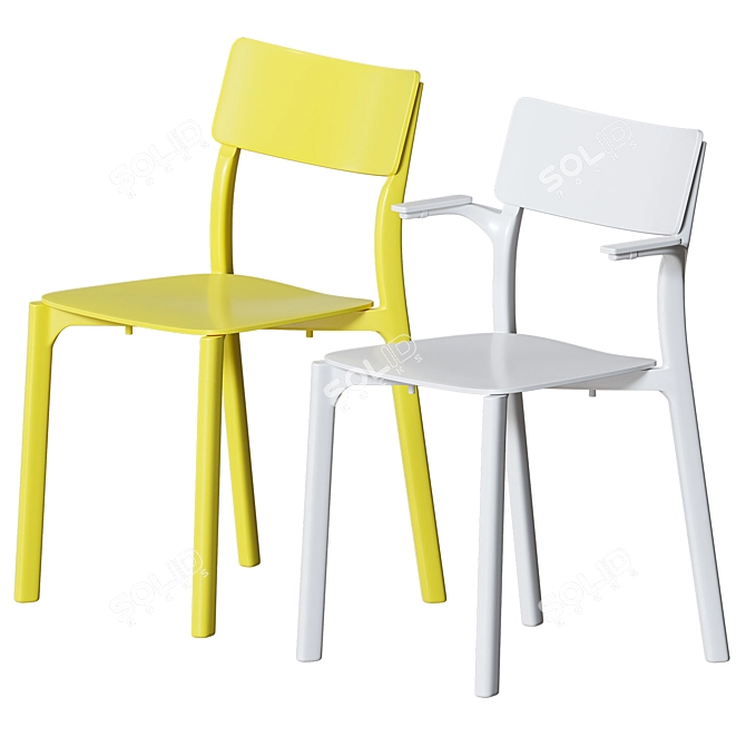 Modern Scandinavian GIDEÅ Table & JANINGE Chairs 3D model image 6