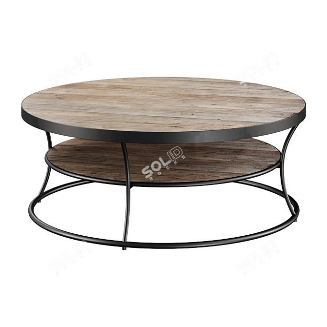  Rustic Reclaimed Wood Coffee Table 3D model image 1