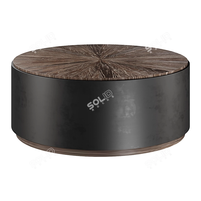 Reclaimed Wood Round Coffee Table 3D model image 1