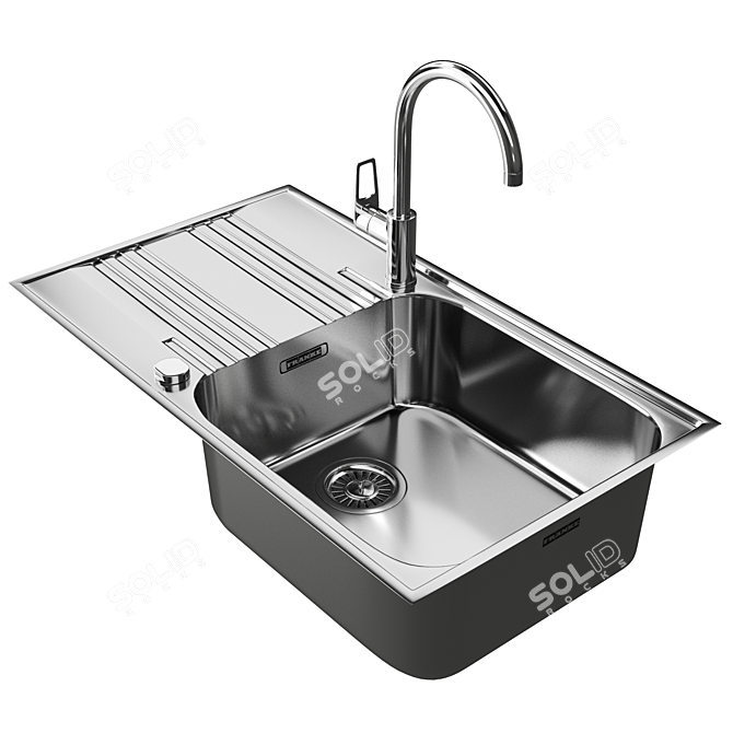 FRANKE SMART SRX 611-86 Kitchen Sink & Grohe BauLoop Mixer 3D model image 1