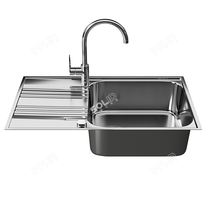 FRANKE SMART SRX 611-86 Kitchen Sink & Grohe BauLoop Mixer 3D model image 2