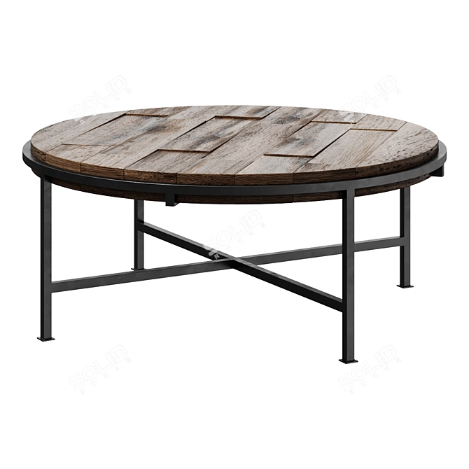 Elegant Barton Round Coffee Table 3D model image 1