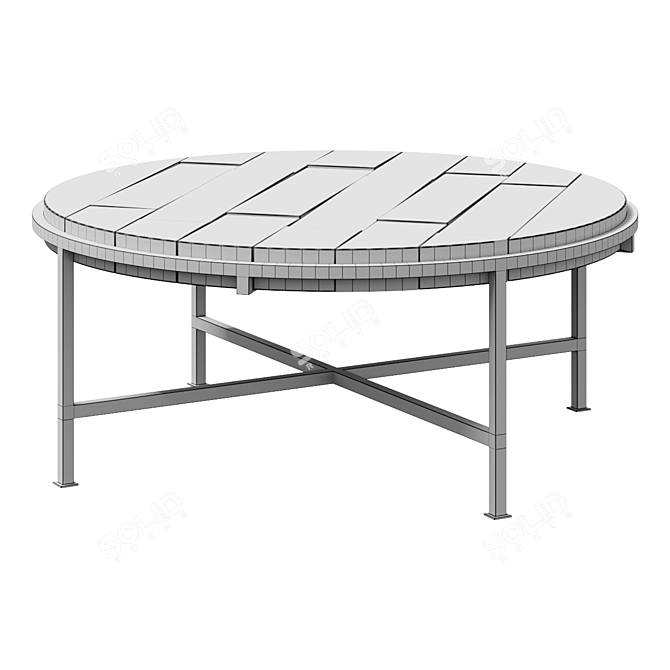 Elegant Barton Round Coffee Table 3D model image 2