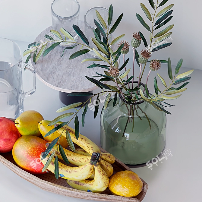 Kitchen Fruit Decor Set 3D model image 5