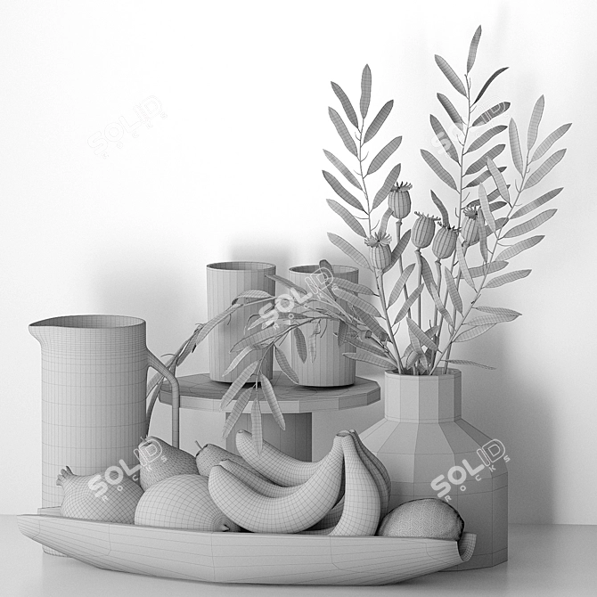 Kitchen Fruit Decor Set 3D model image 7