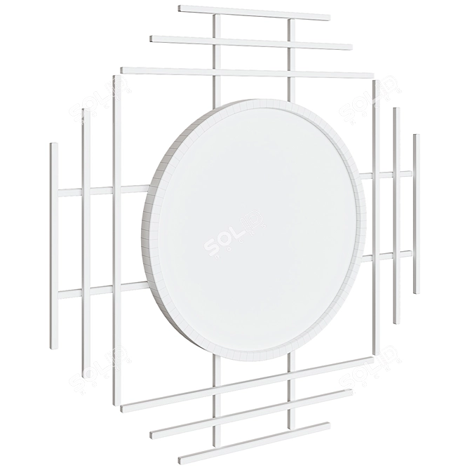 Elegant Geometric Wall Mirror 3D model image 2