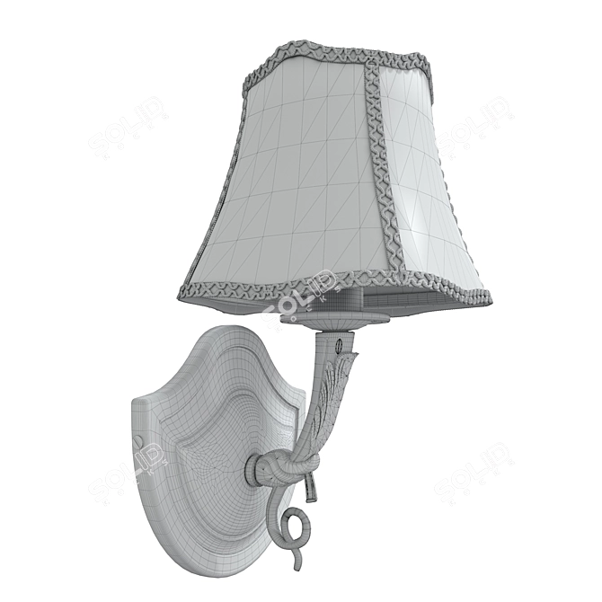 Italian Brass Wall Lamp 3D model image 2