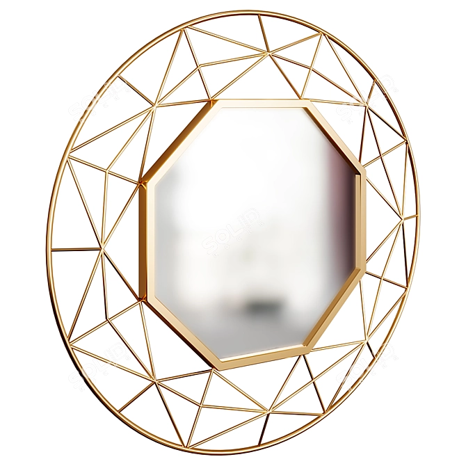 Sophisticated Cassano Wall Mirror 3D model image 1