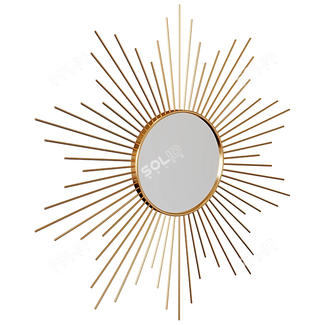 Sunburst Mirror: Elegant Metal Wall Decor 3D model image 1