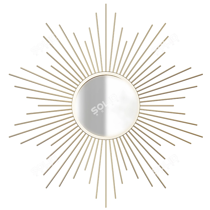 Sunburst Mirror: Elegant Metal Wall Decor 3D model image 4