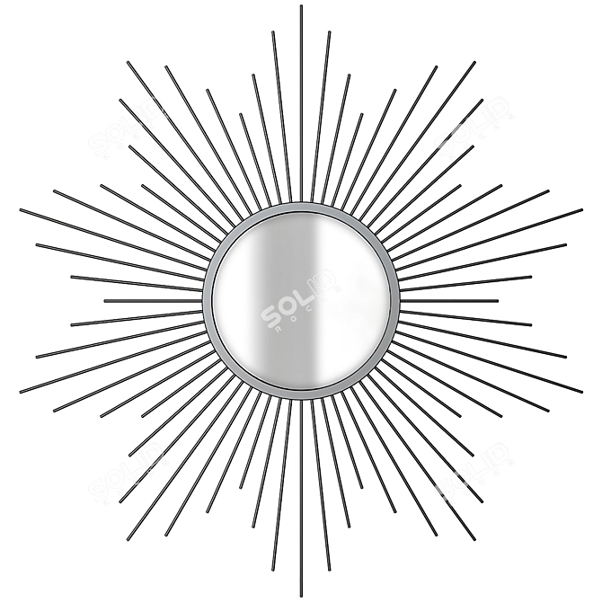 Sunburst Mirror: Elegant Metal Wall Decor 3D model image 5