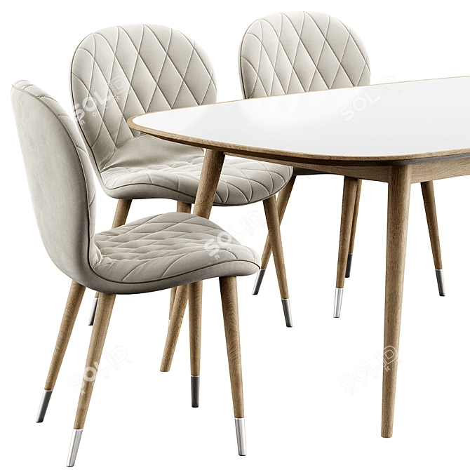 Hiro Chair & Konyshev HER 042 G Table - Elegant & Functional Design 3D model image 4