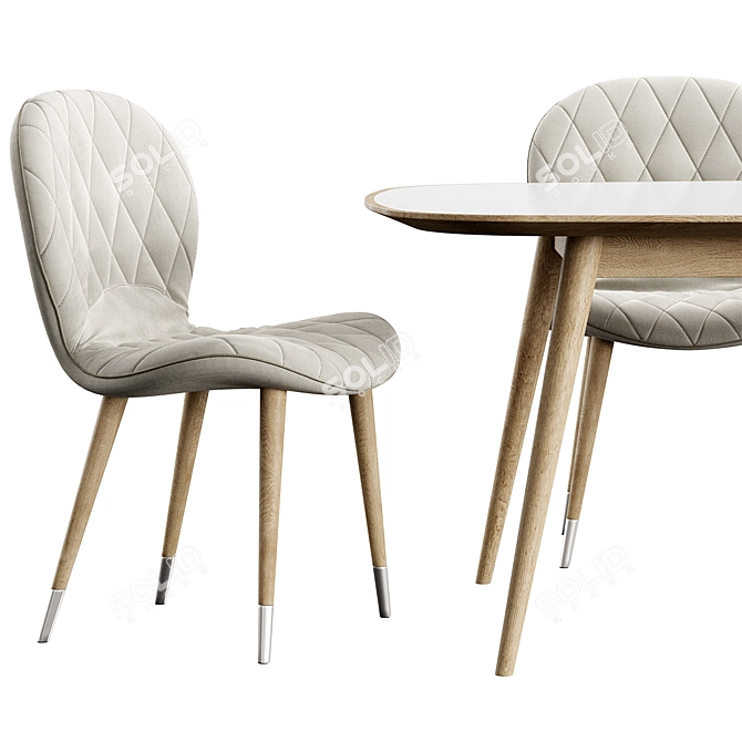 Hiro Chair & Konyshev HER 042 G Table - Elegant & Functional Design 3D model image 5