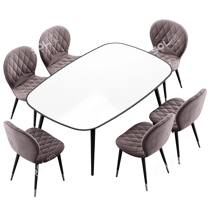 Hiro Chair & Konyshev HER 042 G Table - Elegant & Functional Design 3D model image 6