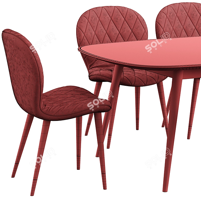 Hiro Chair & Konyshev HER 042 G Table - Elegant & Functional Design 3D model image 7