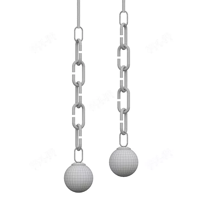 Elegant Chain Design Lamp 3D model image 2