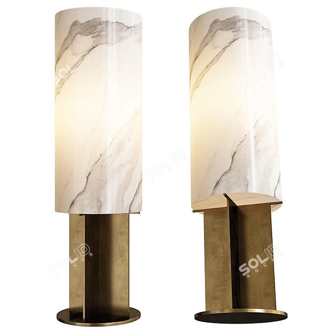  Eichholtz Giorgina: Elegant Brass Alabaster Table Lamp 3D model image 1