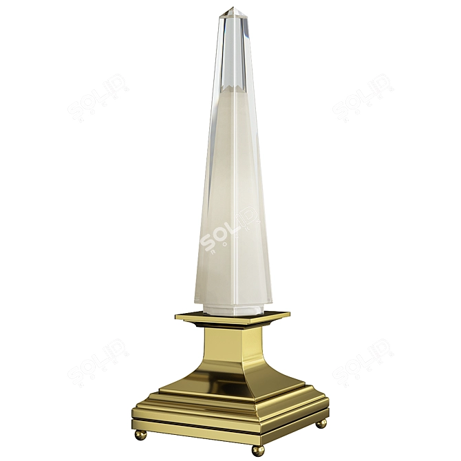 Elegant Crystal Obelisk Table Lamp 3D model image 1