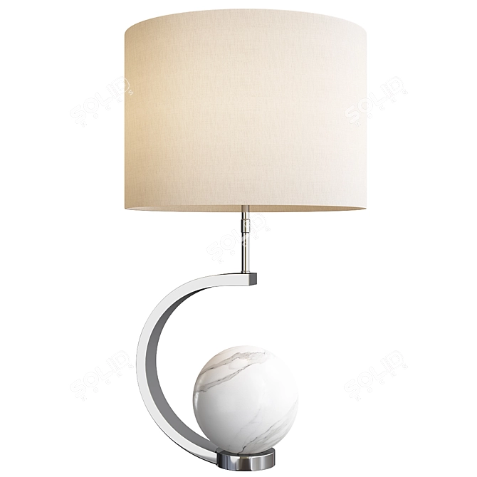 Eichholtz Luigi: Elegant White Marble Lamp 3D model image 1