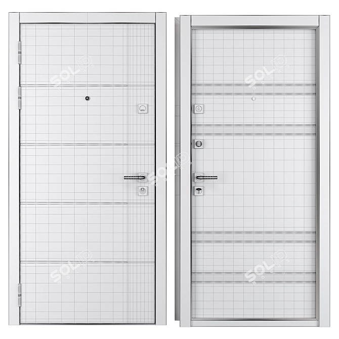 Smart Favorit Entrance Metal Door 3D model image 4