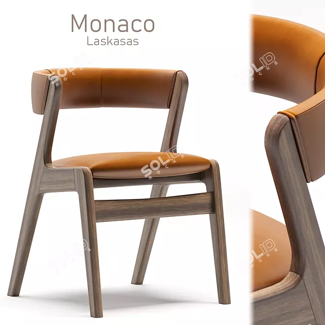 Elegant Monaco Ash Chair 3D model image 1