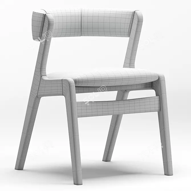 Elegant Monaco Ash Chair 3D model image 5