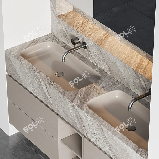 Modern Bathroom Furniture Set 3D model image 2