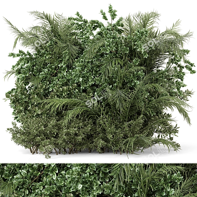 Outdoor Plants Bush Set 3D model image 1