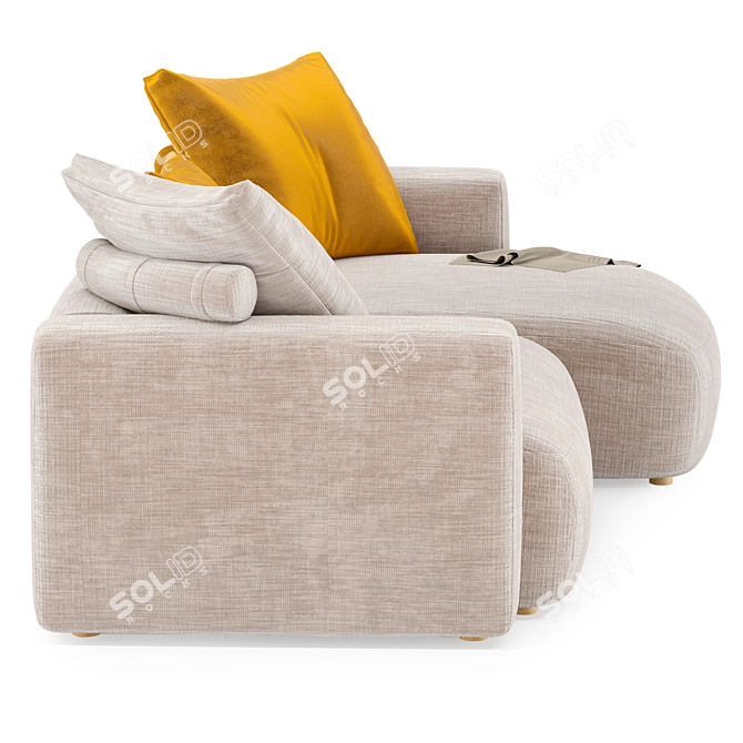 Title: Mexo Friend Low Sofa with Cushions 3D model image 4