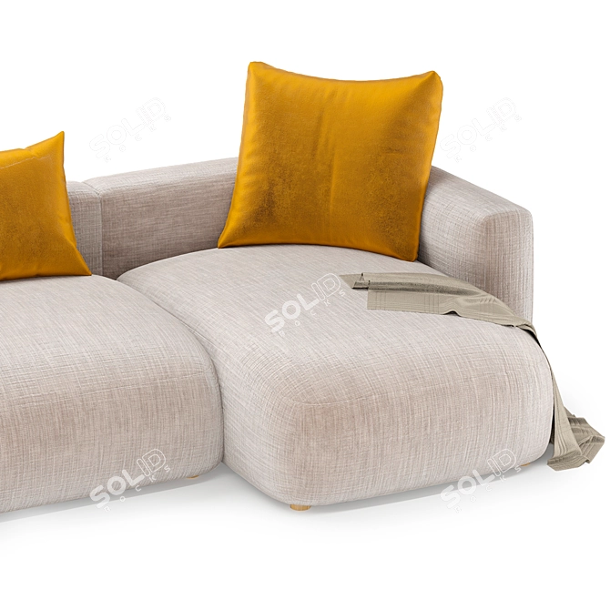 Title: Mexo Friend Low Sofa with Cushions 3D model image 5