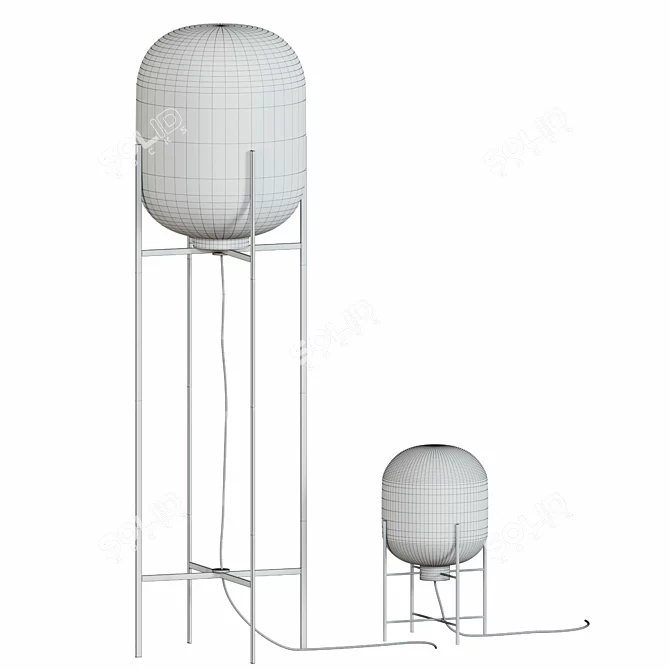 Minimalist Scandinavian Table Lamp 3D model image 2
