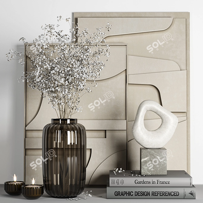 Breath Flower Decorative Set 3D model image 1