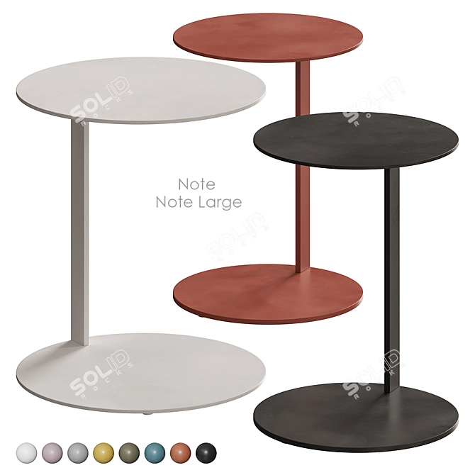 Modern Note Side Table: Sleek Design & Multi-color Options 3D model image 1