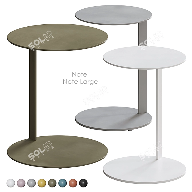 Modern Note Side Table: Sleek Design & Multi-color Options 3D model image 3