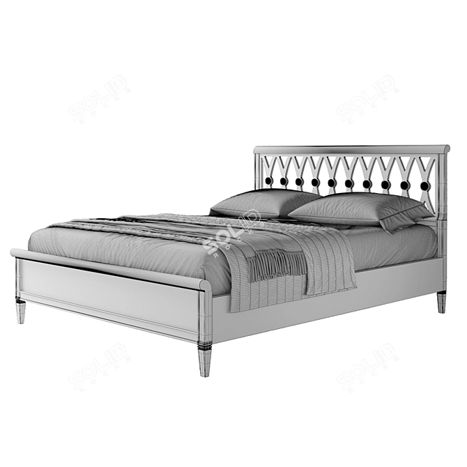 Caprise Wooden Bed: Elegant and Stylish 3D model image 3