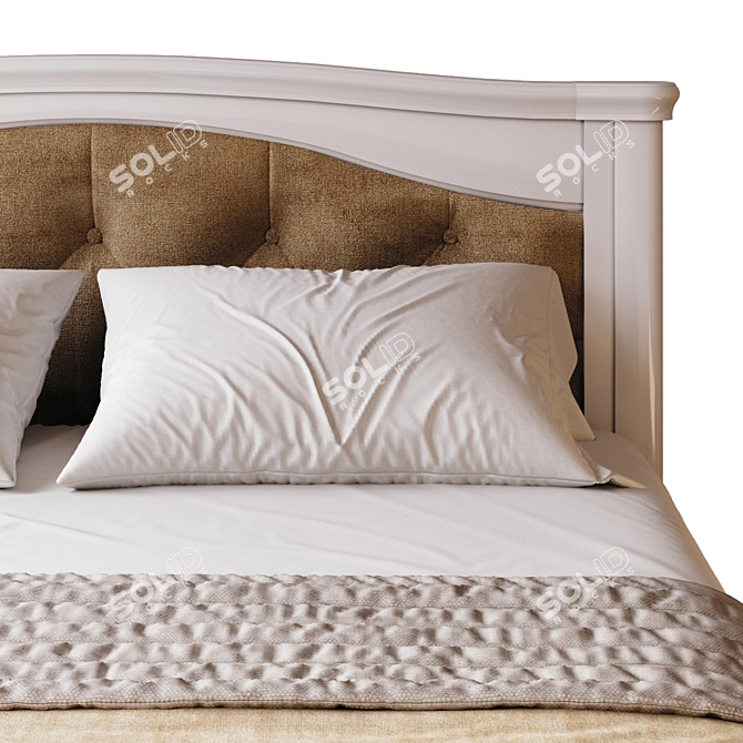 Riviera Wooden Bed: Elegant and Timeless 3D model image 2