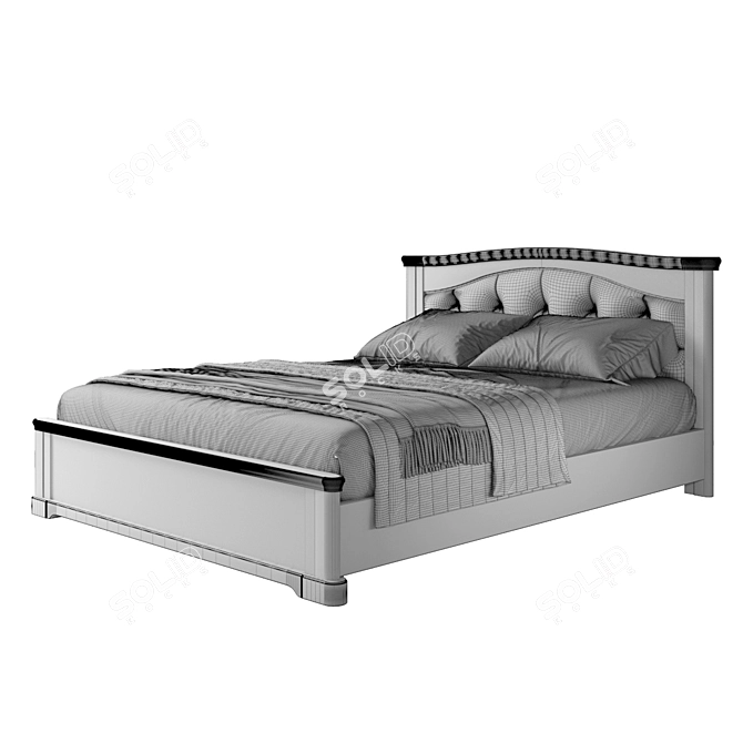 Riviera Wooden Bed: Elegant and Timeless 3D model image 3