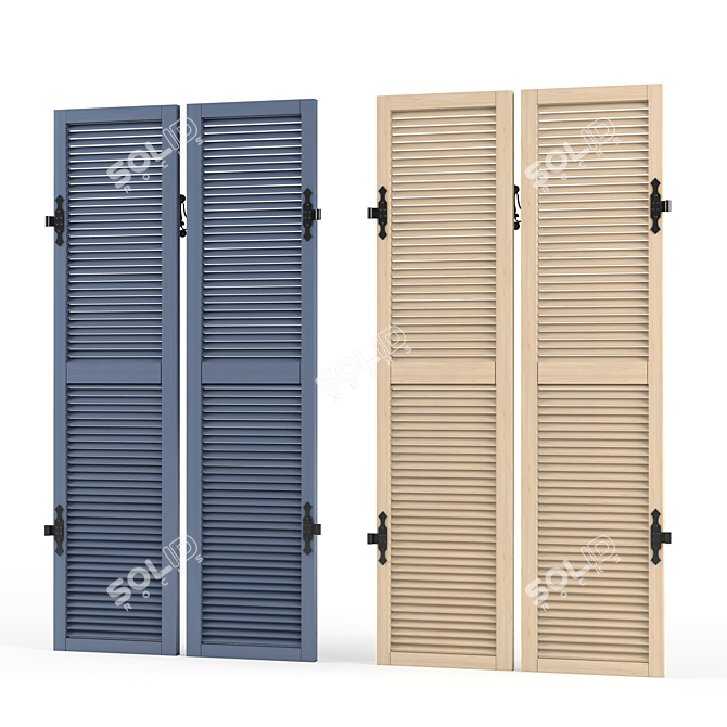 Versatile Louvered Shutter: Transform Your Space 3D model image 1