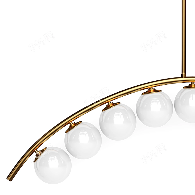 Arc and Balls Ceiling Lamp 3D model image 2