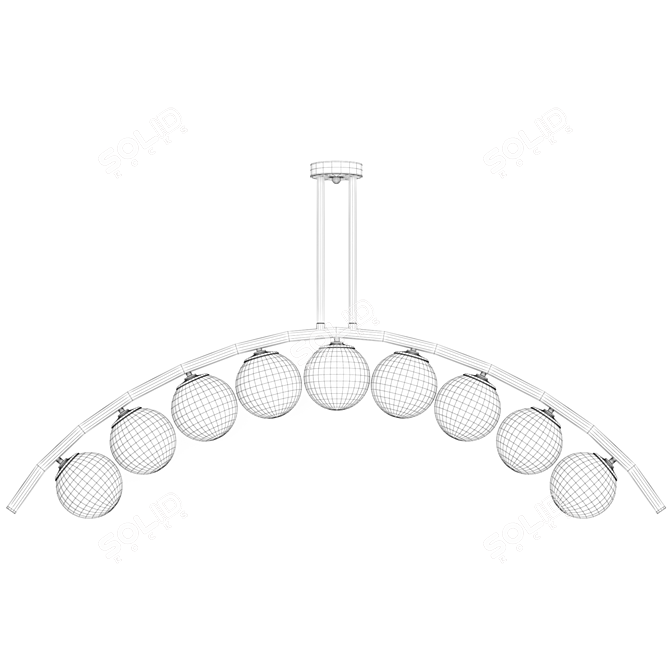 Arc and Balls Ceiling Lamp 3D model image 4
