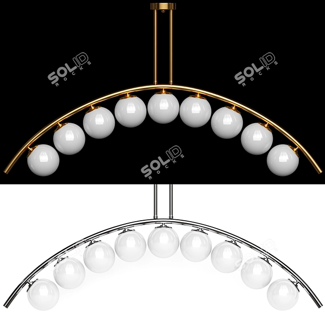 Arc and Balls Ceiling Lamp 3D model image 5