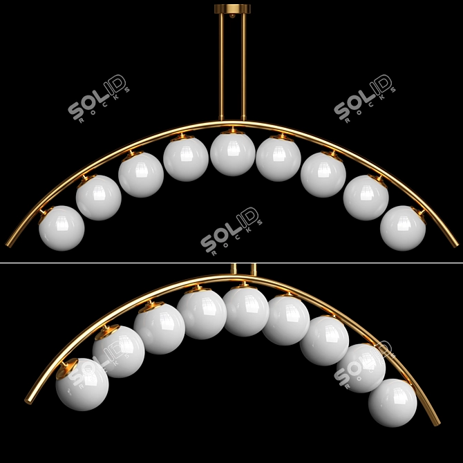 Arc and Balls Ceiling Lamp 3D model image 6