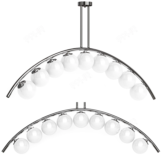 Arc and Balls Ceiling Lamp 3D model image 7