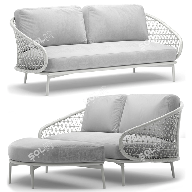 Outdoor DreamSeat Cuddle Sofa 3D model image 1